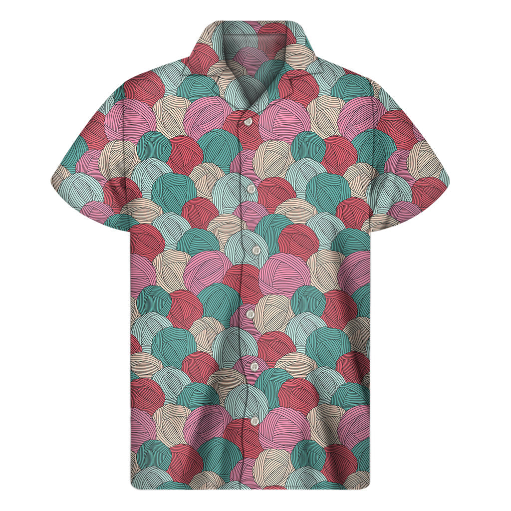 Island Vibes: Yarn Balls Pattern Hawaiian Short Sleeve Shirt - 1