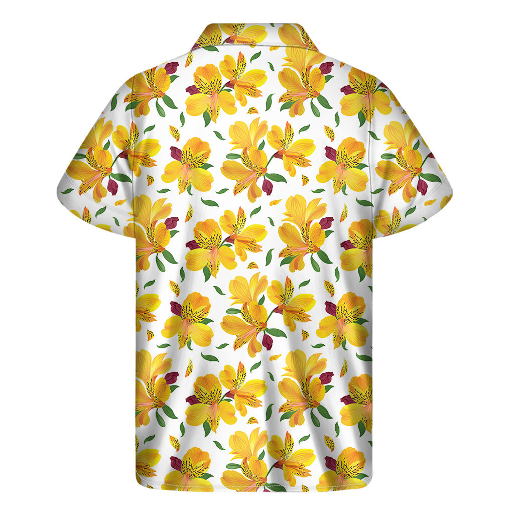 Yellow Alstroemeria Hawaiian Floral Shirt - 2