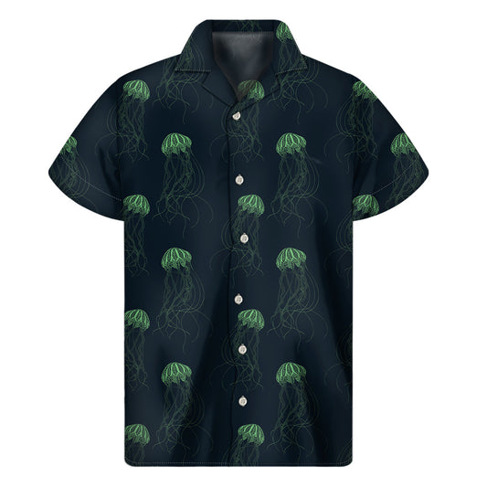Zentangle Jellyfish Hawaiian Print Short Sleeve Shirt - 1
