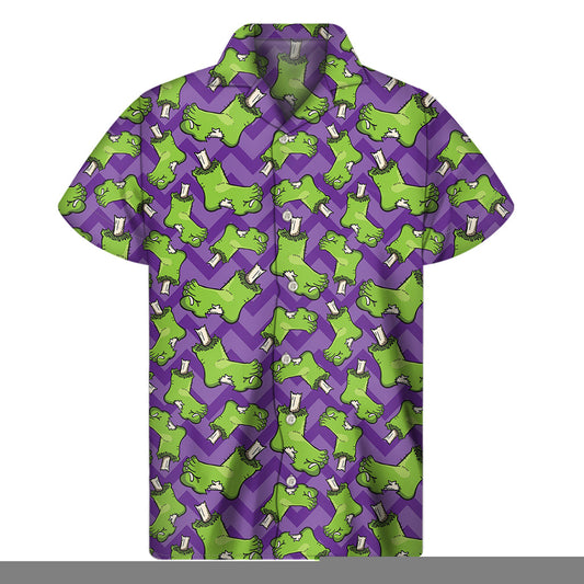 Undead Luau: Zombie Foot Pattern Hawaiian Short Sleeve Shirt - 1